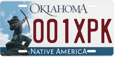 OK license plate 001XPK