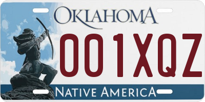 OK license plate 001XQZ