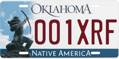 OK license plate 001XRF