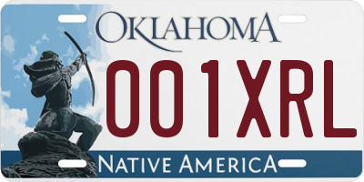 OK license plate 001XRL