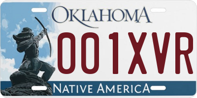 OK license plate 001XVR