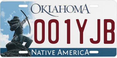 OK license plate 001YJB