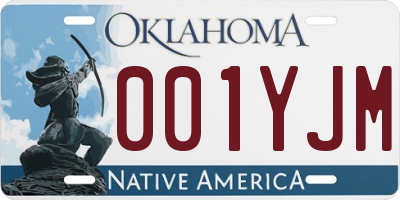 OK license plate 001YJM
