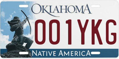 OK license plate 001YKG