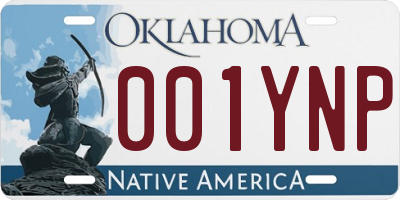 OK license plate 001YNP