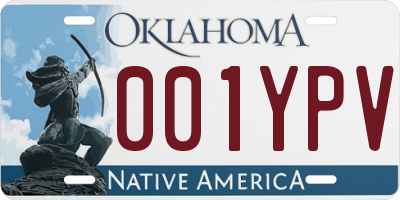 OK license plate 001YPV