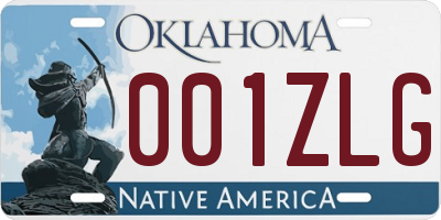 OK license plate 001ZLG