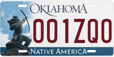 OK license plate 001ZQO