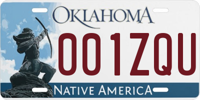 OK license plate 001ZQU