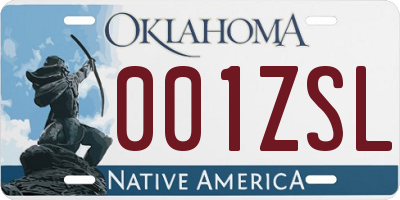 OK license plate 001ZSL