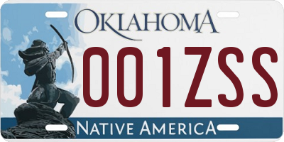 OK license plate 001ZSS