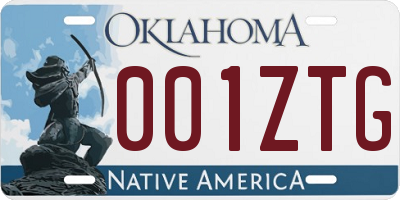 OK license plate 001ZTG
