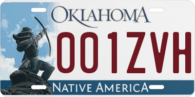 OK license plate 001ZVH