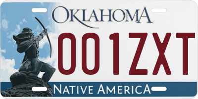 OK license plate 001ZXT