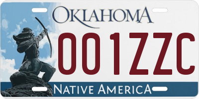 OK license plate 001ZZC