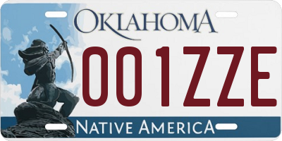OK license plate 001ZZE