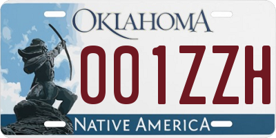 OK license plate 001ZZH
