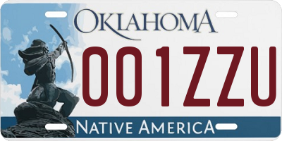 OK license plate 001ZZU