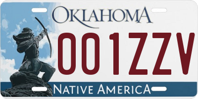 OK license plate 001ZZV