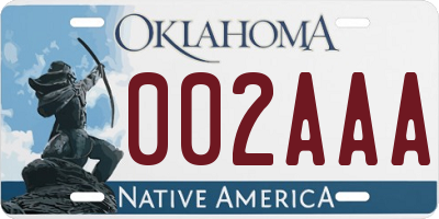 OK license plate 002AAA