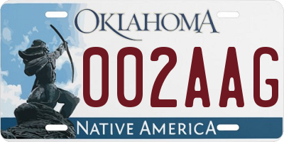 OK license plate 002AAG