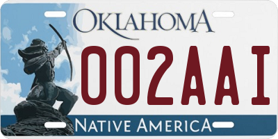 OK license plate 002AAI