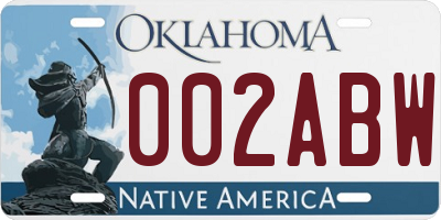 OK license plate 002ABW