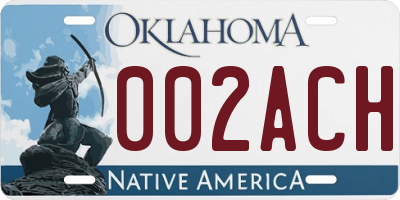OK license plate 002ACH