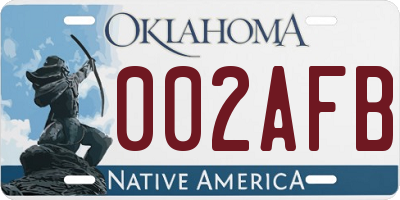 OK license plate 002AFB