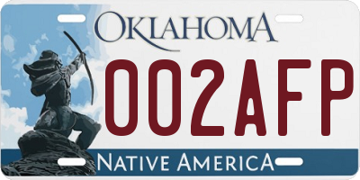 OK license plate 002AFP