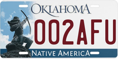 OK license plate 002AFU