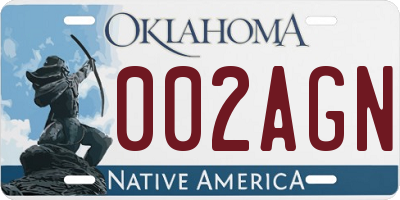 OK license plate 002AGN