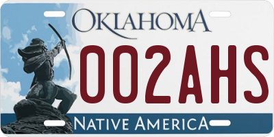 OK license plate 002AHS