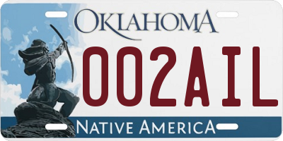 OK license plate 002AIL