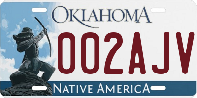 OK license plate 002AJV