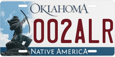 OK license plate 002ALR