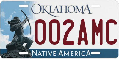 OK license plate 002AMC