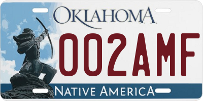 OK license plate 002AMF