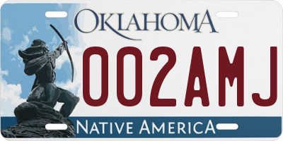 OK license plate 002AMJ