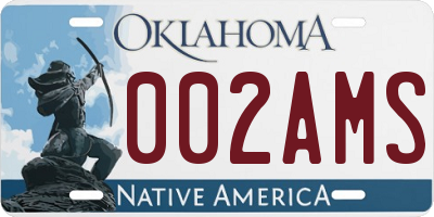OK license plate 002AMS
