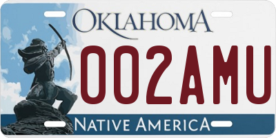 OK license plate 002AMU
