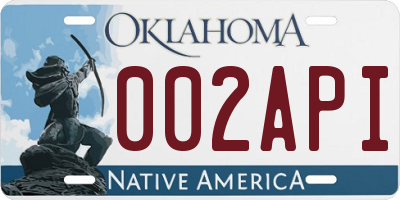 OK license plate 002API