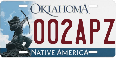 OK license plate 002APZ