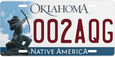 OK license plate 002AQG