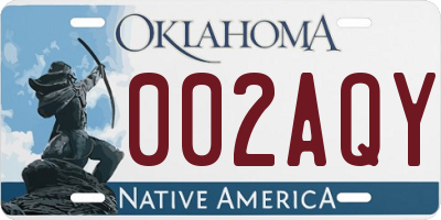 OK license plate 002AQY