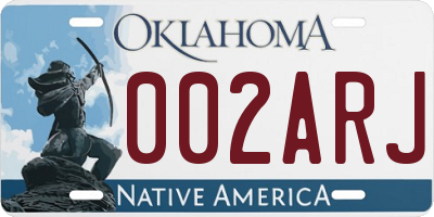 OK license plate 002ARJ