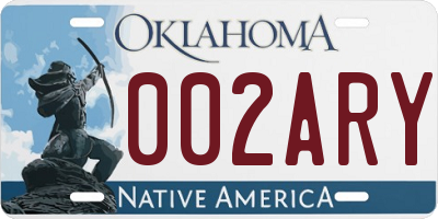 OK license plate 002ARY