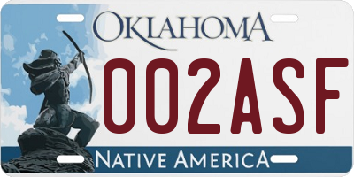 OK license plate 002ASF
