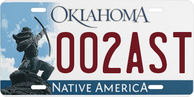 OK license plate 002AST