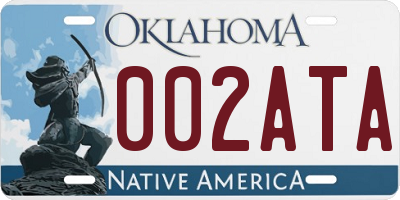 OK license plate 002ATA